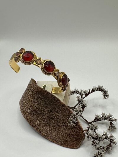 Jonc coloré pierres naturelles