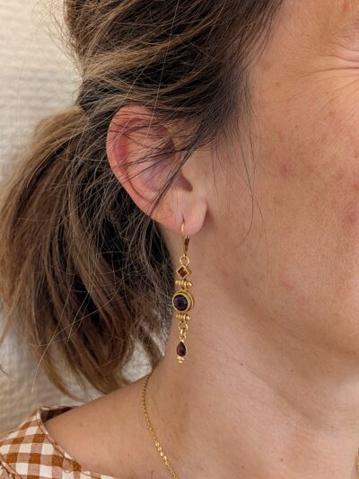 Boucles longues Grenat