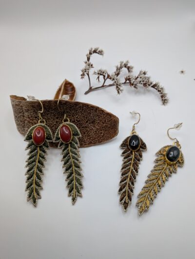 Boucles d'oreilles feuille