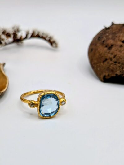 Bague Topaze et diamants