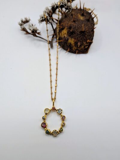 Collier ovale multi Tourmalines