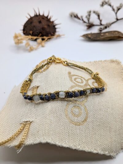 Bracelet tissé Apatite bleue
