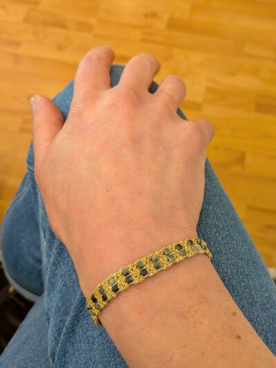 Bracelet tissé Saphir bleu