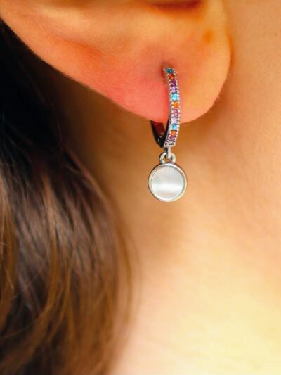 Créoles en nacre, Onyx vert ou Labradorite