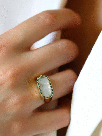 Bague en nacre Blanche