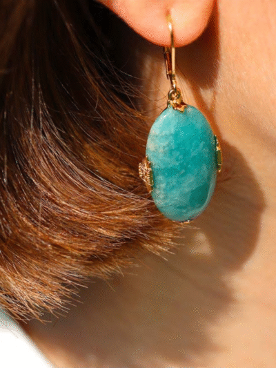 Boucles d'oreilles en Amazonite