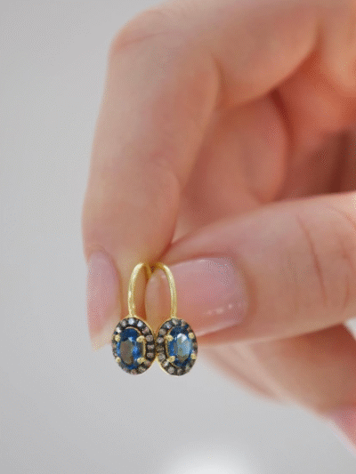 Boucles d'oreilles London Topaze et diamants