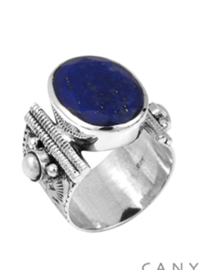 Bague Argent Ethnique Lapis Lazuli