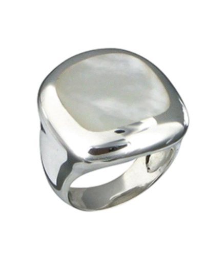 Bague carrée Argent 925 nacrée