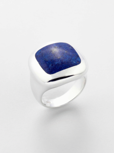 Bague carrée Argent 925 Bleu nuit