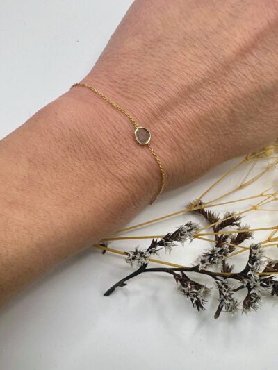 Bracelet chaîne fine en plaqué or et diamant Polki Créatrice Parisienne Boutique de créateurs au Touquet