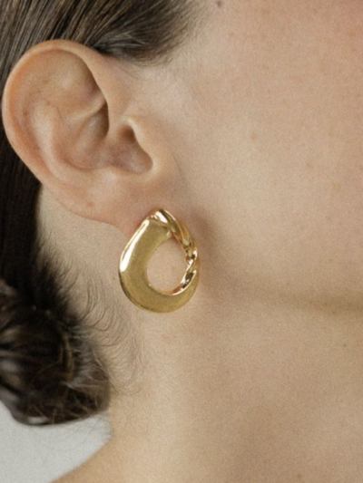 Boucles gouttes dorées à l'or fin 24 carats Création artisanale Parisienne