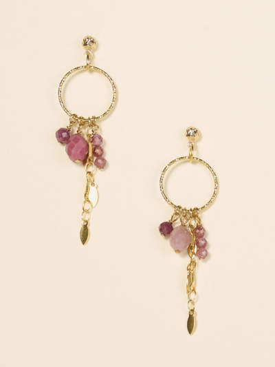 Boucles d'oreilles Bahia roses