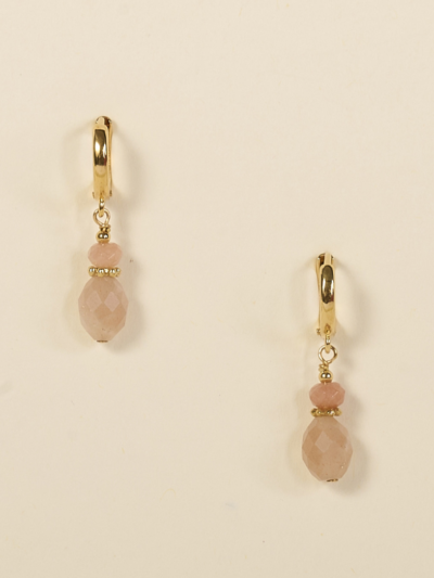 Boucles grelots en pierres naturelles et plaquage or à 2 microns, travail artisanal Nîmois