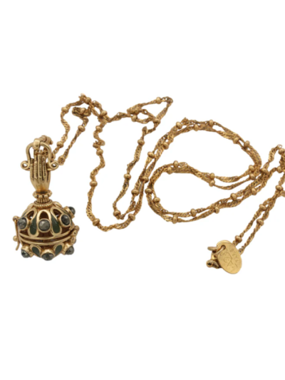 Sautoir cage en pyrite