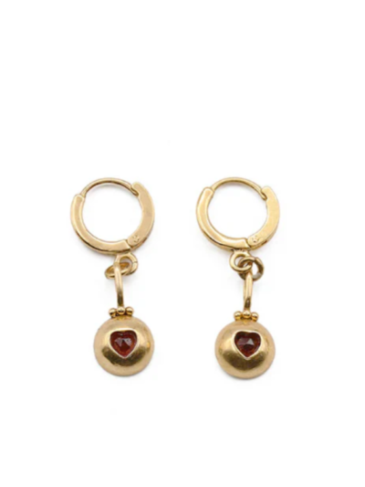 Créoles cœur Tourmaline rose