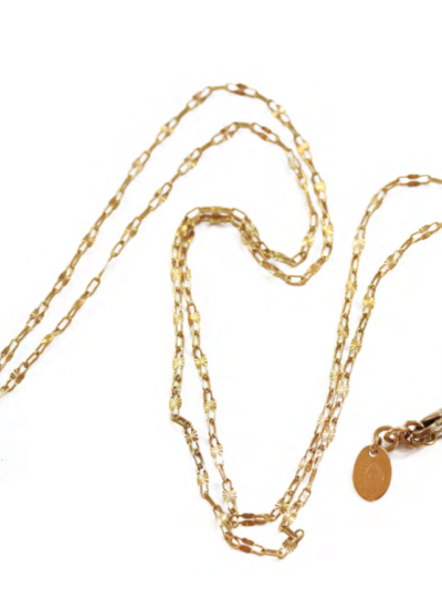 collier lune pivot en émail bleu et placage or 24 carats à 1 micron. Travail artisanal parisien