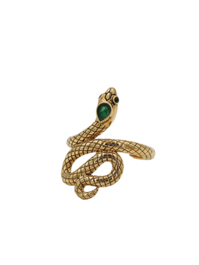 Bague serpent agate verte