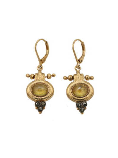 Boucles d'oreilles Citrine/Pyrite