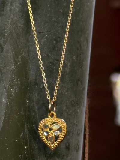 Collier cœur multi Polki