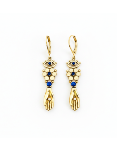 Dormeuses œil main fleur