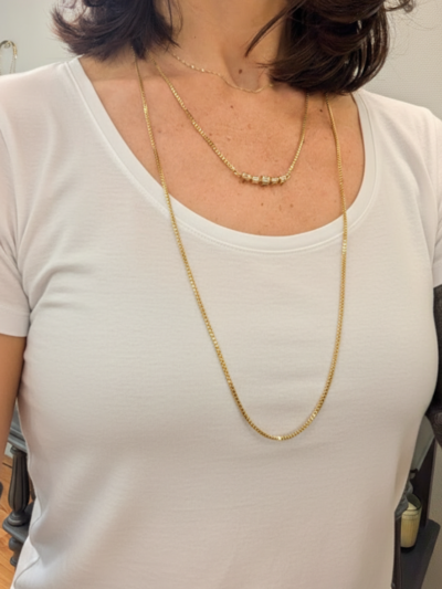 Sautoir double collier cylindrique