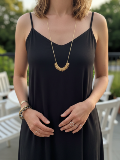 Sautoir à franges martelées